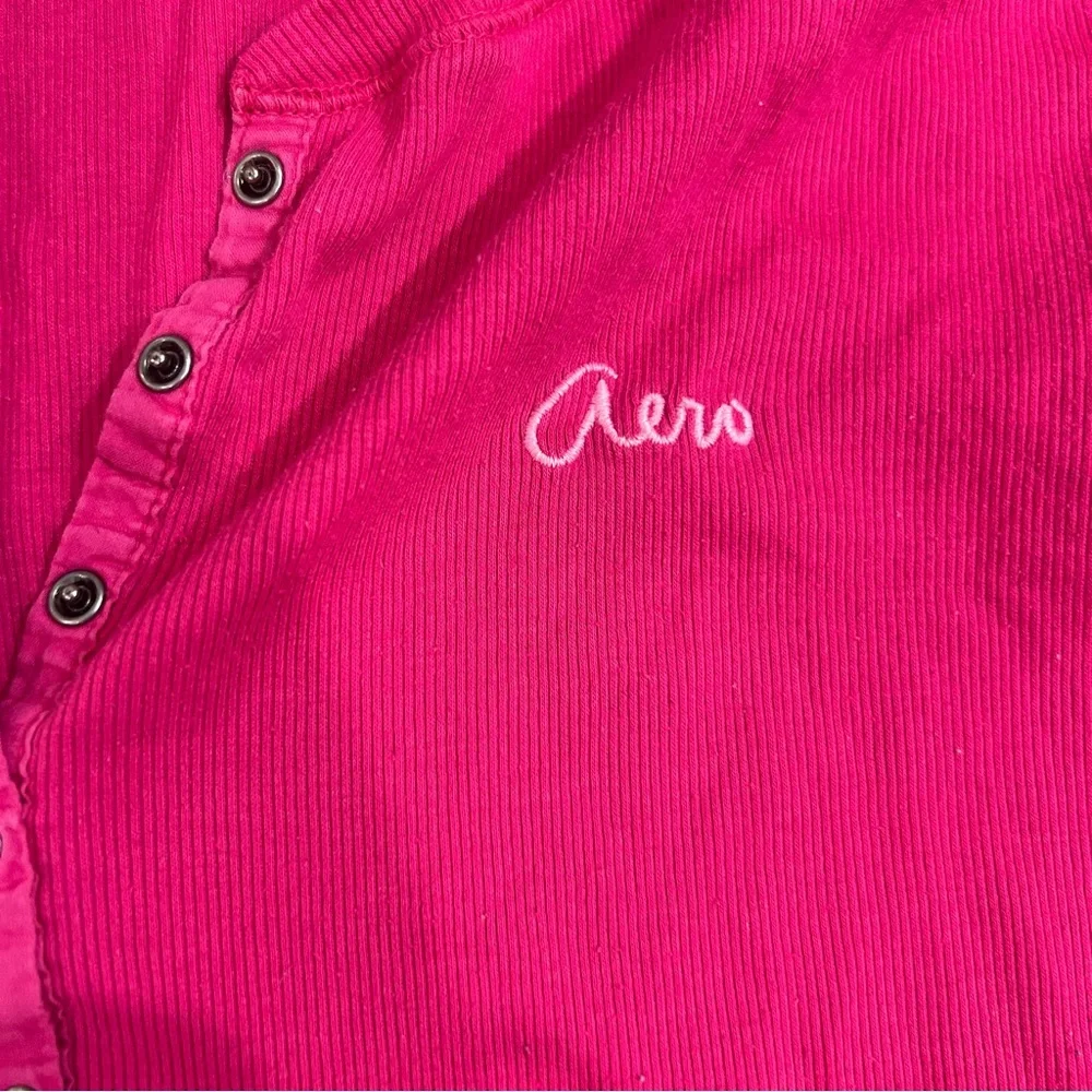Aeropostale Pink Long Sleeve Henley - Picture 4 of 4